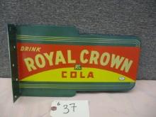 Porcelain Royal Crown Cola Flange Sign