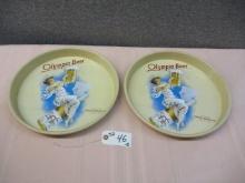Pair of Olympia Beer Veverage Trays