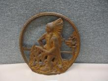 Cast Iron Indian Days Wall Plaque