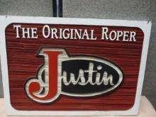 Justin Boots Store Display Sign