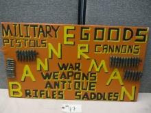 Wood Painted Military Goods Sign