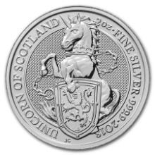 2018 2 oz British Silver Queen????????s Beast Unicorn Coin (BU)