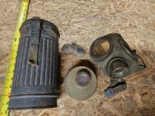 Rare Nazi Germany WW2 Gas Mask Set in Canister