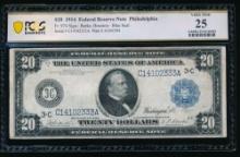 1914 $20 Philadelphia FRN PCGS 25