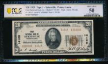 1929 $20 Sykesville PA National PCGS 50