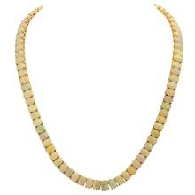14k Yellow Gold 32.90ct White Opal Necklace