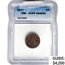 1877 Indian Head Cent ICG AU50 Details