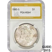 1885-S Morgan Silver Dollar PGA MS64