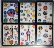 6 Trays of Vintage Presidential and Political Campaign Buttons and Related Items