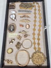 Tray of Antique Jewelry