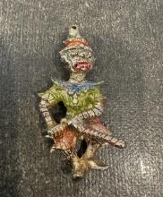 GOLD PLATED CLOWN PENDANT, ON THE HEAVY SIDE. INTERESTING PIECE