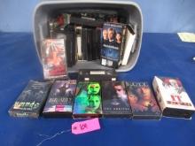 BOX OF DVDS AND VHS TAPES