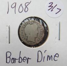 1908- Barber Dime
