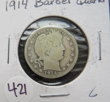 1914- Barber Quarter