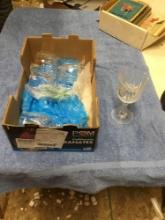 which is set a five crystal water goblets great condition