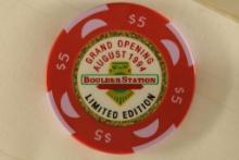 $5 BOULDER STATION CASINO CHIP. 1994 GRAND OPENING
