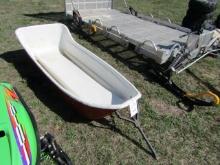 18. SNO CHAMP 27 INCH X 62 INCH FIBERGLASS SNOWMOBILE SLED USE ON THE 1967