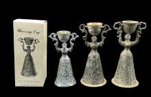 (3) Silverplate Wedding Cups