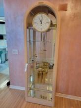 Howard Miller Mirrored Back Currio Grandfather Clock 83in tall