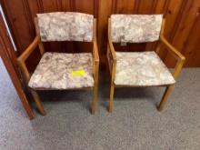 (2) Upholstered Wood Chairs